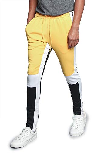 Image of G-Style USA Men's Side Stripe Ankle Zip Drawstring Trackpants