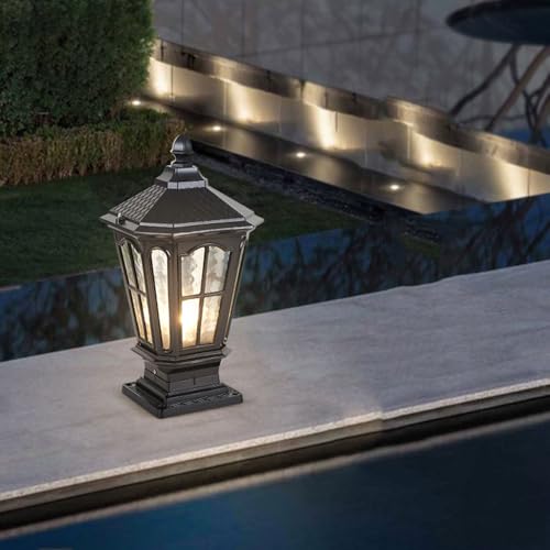 Farolas de aluminio de alta calidad y cristal para iluminar columnas de jardín 2