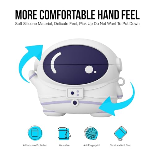 Image of Silicone Case Cover Compatible for OnePlus Nord Buds 3 | 3 Pro (Astronaut, Lanyard)