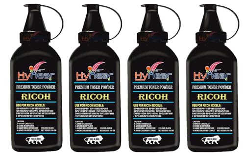 Image of Ultra Dark Black Toner Powder Compatible for Ricoh SP100 /SP111 /SP111SU /SP200 /SP210 /SP212snw / SP300 /SP300DN /3510DN /SP310DN / SP325sfnw /SP3400 /SP3410 /SP3510 Cartridge (100Gram X 4Bottle)