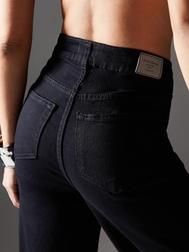 Image of Miss Chase Women's Wide-Leg High-Rise Regular-Length Stretchable Shaping Denim Jeans
