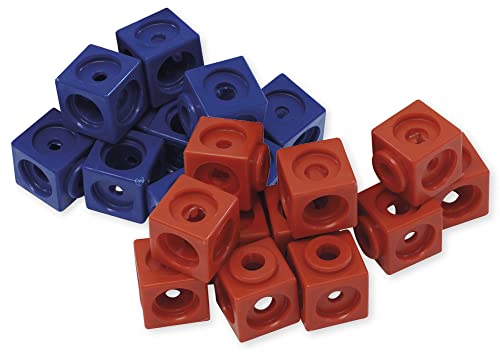 TimeTEX - 100er Set Steckwürfel Rot Blau - 50 Rot 50 Blau im Beutel - 1,7 cm Kantenlänge - 93720