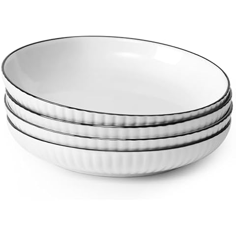 NUTRIUPS 20 Oz Ceramic Pasta Bowls Set Cover