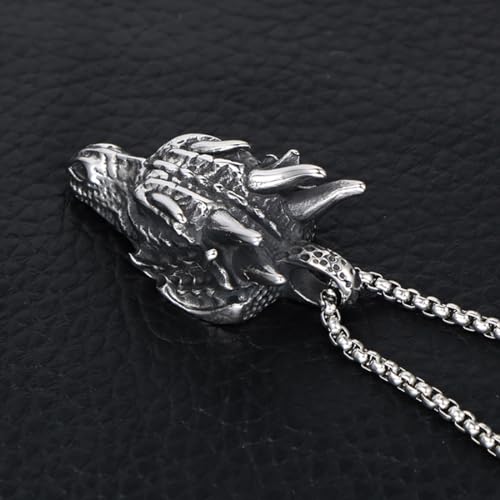 JWM Men's Pendant Necklace for Men Women with 23.6'' Stainless Steel Square Pearl Chain3