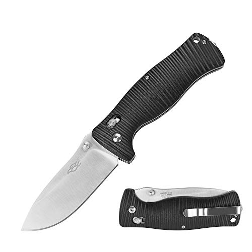 Ganzo G720-BK Tactical Folding Knife Multi Tool Window Breaker 440C Blade Black G10 Handle w/ Paper Box & Draw String Bag G720