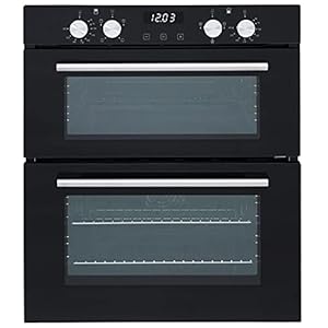 SIA DO101 60cm Black Built Under Double Electric Fan Oven With Digital Timer