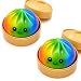 Met-edianger 2pcs Rainbow Dumpling Toys with Steamer Box Funny Squeeze Dough Stress Ball Realistic Steamed Bun Fidget Sensory Toy for Desk Anxiety Relief Calming Travel Accessory Gift