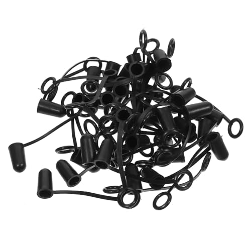 Cabilock 50 Piezas Tapones de Silicona Negros para Vertedores Unidades Cubiertas Antipolvo Selladas con Anilla para Botellas de Licor Vino y Bar Tapa Protectora Antigoteo para Dispensadores