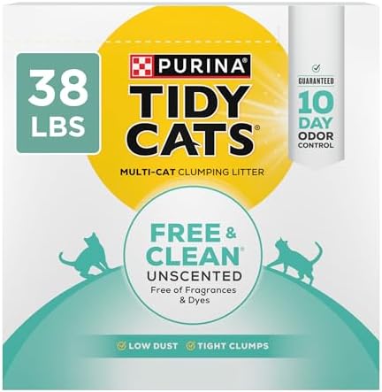 Purina Tidy Cats Free and Clean Unscented Cat Litter - 38 lb. Box
