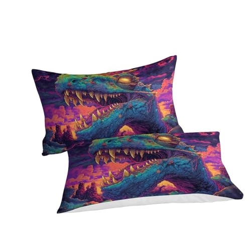 Housse de couette dinosaures 3D anti-glissement avec fermeture éclair 3 Pcs - 3