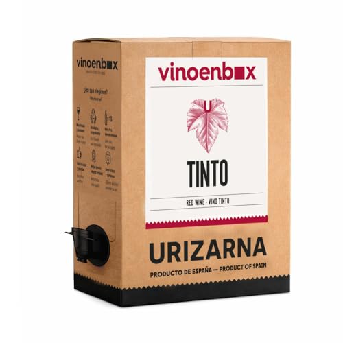 Vinoenbox - Vino tinto cosechero Bag in Box 15 litros Caja de vino tinto con grifo antigoteo, formato ahorro, práctico para consumo diario