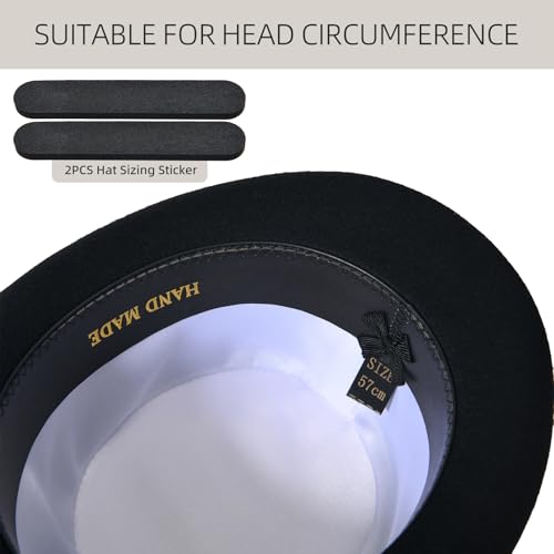 Bowler Hut Herren Damen Melone Bowler Filzhut aus 100% Wolle Schwarz Derby Wollfilzhut Herbst Winter für Fasching Halloween Karneval Partyhut