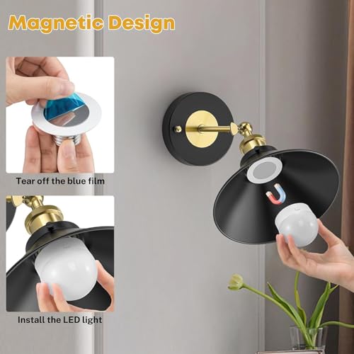 Lámparas de pared con mando a distancia recargables para iluminación de pasillo 6