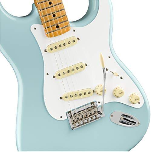 Fender Vintera Stratocaster Années 50 Modified Touche en érable Bleu Daphne - Les Beatles, Paul McCartney, John Lennon, RIngo Starr, George Harrison Fender Vintera Stratocaster Années 50 Modified Touche en érable Bleu Daphne – Image 4