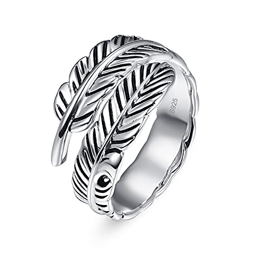 Yaresul Anneaux en Argent Sterling 925 pour Hommes/Femmes, Anneau Plume Vintage, Anneau Aile d'ange Ajustable, Cadeau de Bijou pour la Saint-Valentin, Cadeau d'anniversaire Cover