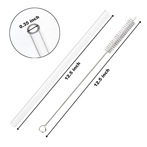 Image of Replacement Straw Compatible with Stanley 40 oz 30 oz Cup Tumbler, 6 Pack Reusable Straws for Stanley 40 oz Tumbler with Handle, Straws with Cleaning Brush for Stanley Accessories, Plastic, Clear