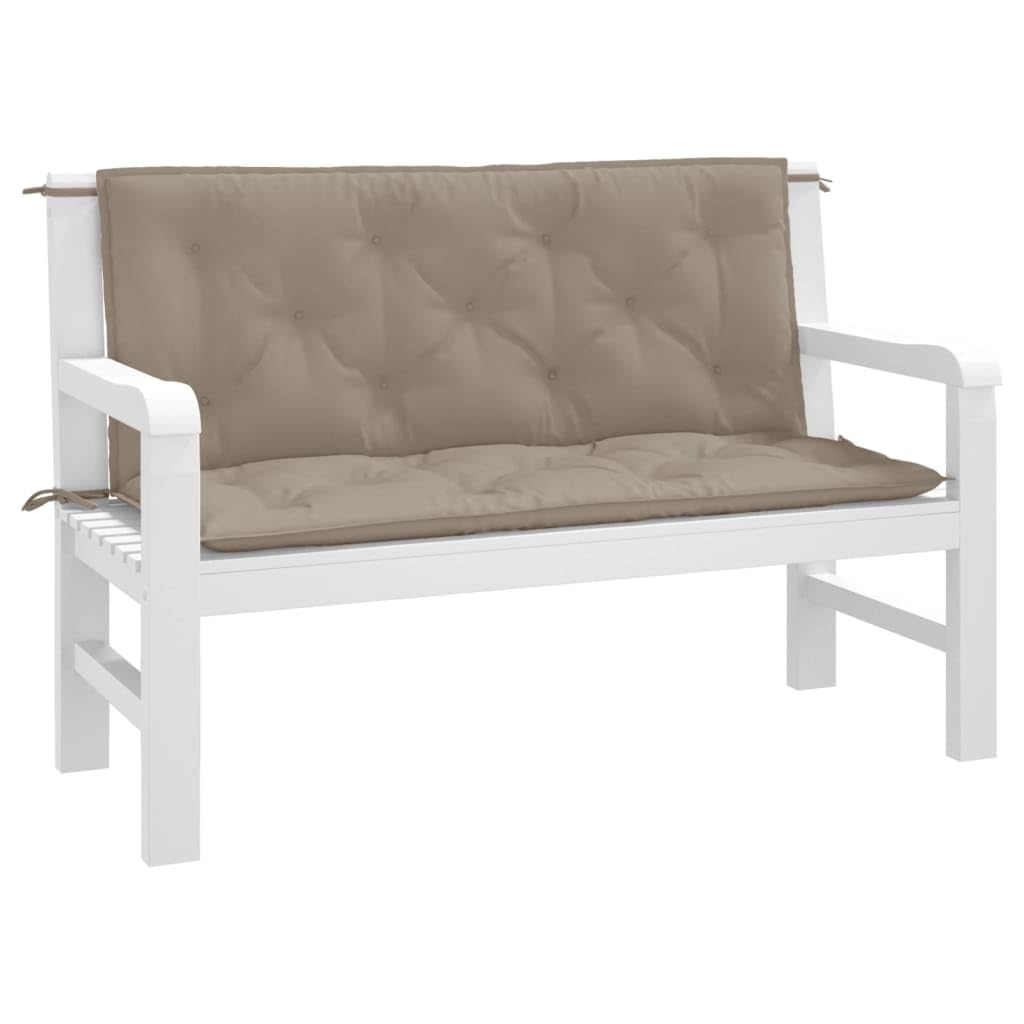 Cuscini per Panca da Giardino 2 pz 120x50x7 cm Tortora