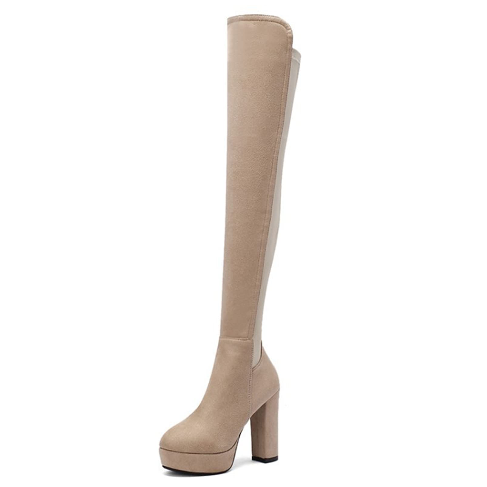 Botas sobre La Rodilla, Estiramiento De Invierno Forro De Felpa Corto Tacón  Grueso Botas Largas De Mujer De Fondo Grueso para Fiesta, Vida Diaria,34,C  : Amazon.es: Zapatos y complementos