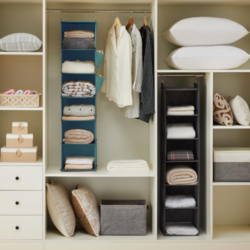 Image of YOUDENOVA Hanging Closet Organizer and Storage, 6-Shelf, Green