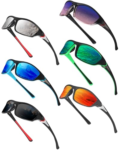 Image of Frienda 6 Pack Polarized Sport Sunglasses for Men Multipack Fit over Glasses Pack Lot Set Men's Sport Fishing Eyeglasses