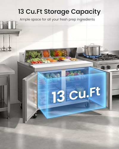Image of 48 inch Commercial Sandwich Prep Table Refrigerator, 13 Cu.Ft