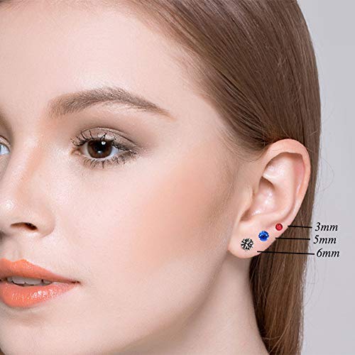 Spiritlele 12 Pairs Colors Crystal Magnetic Earrings Set Cz Clip On Non Piercing Fake Stud Earrings For Unisex #TOP2