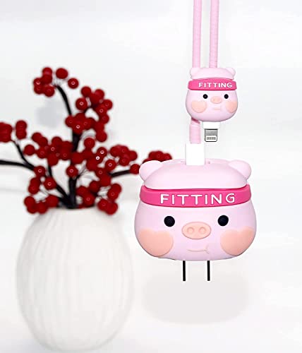 Cartoon-3D-Design-Protective-Case-for-20W-iPhone-USB-C-Power-Adapter-Charger-Cute-Cartoon-Lightning-Data-Cable-Case-for-iPhone-Charger-DIMPLEED-Pack-of-1