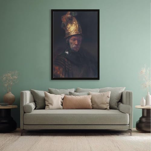 Toile Rembrandt Homme au casque doré cadre décoration murale salon tableau peinture 20x30 - 5