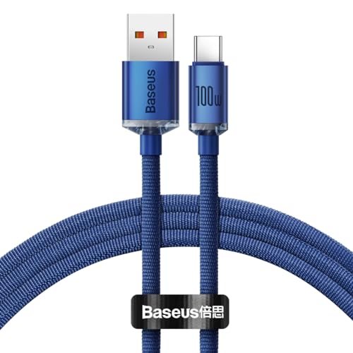 Baseus Crystal Shine Series Fast Charging Data Cavo USB Type A to USB Type C100W 1,2m Blue (CAJY000403)