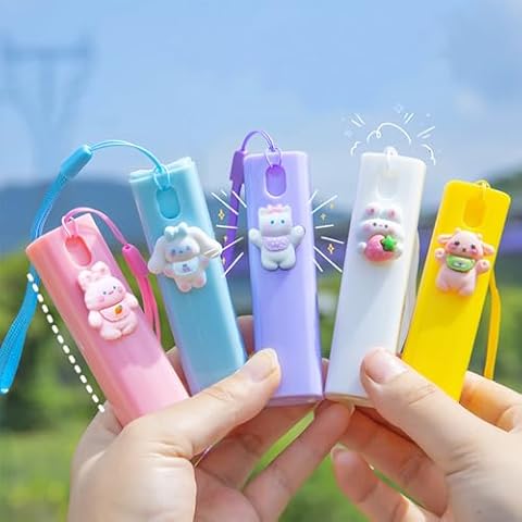 ZJSXINDI Cute Mini Spray Bottle, Travel Bottles with Keychain, 5 Pcs10ml - Portable Plastic Travel Bottles for Adults(Cute 5 Pcs/10ml) Cover