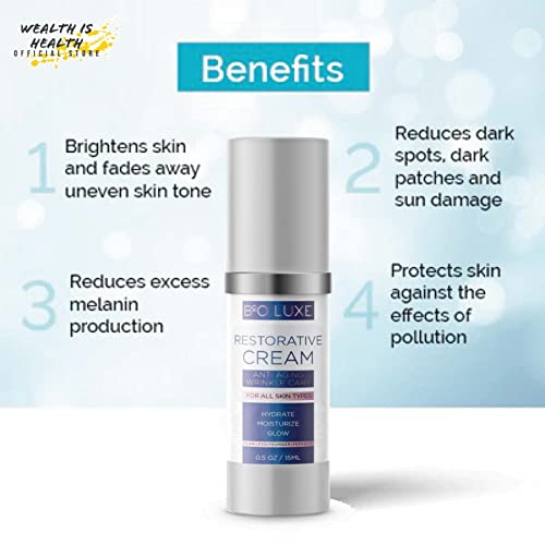 Bio Luxe Restorative Cream - Premium Face & Eye Cream, Anti Aging Serum With Hyaluronic Acid, Vitamin E, Organic Aloe Vera - 1Bottle #TOP1