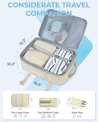 Image of BAGSMART 37L Compression Travel Backpack, Expandable arry On Backpack with Packing Cubes, Water Resistant Weekender Backpack