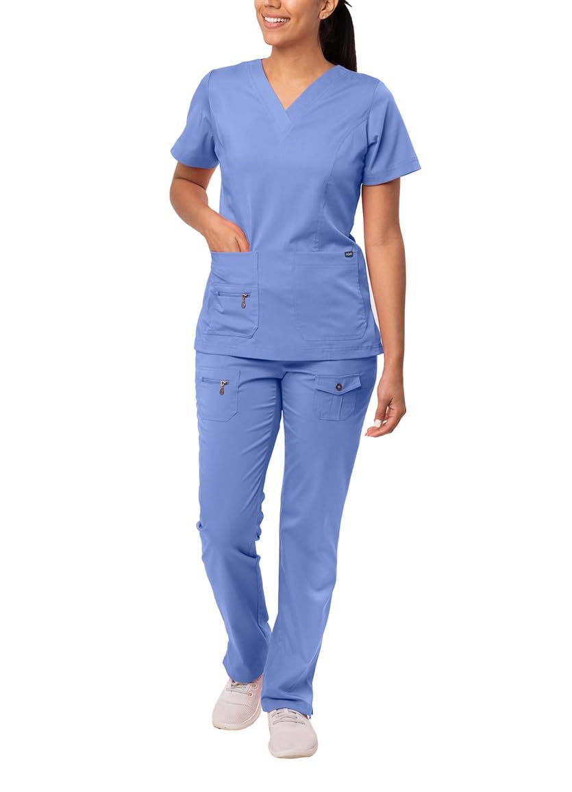 Adar Pro Breakthrough Plus Scrub Set for Women - Enhanced V-Neck Top & Multi Pocket Pants — view 13
