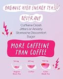Kubo Raspberry Iced Tea Bags | Organic High Caffeine (155mg) Black Tea + Organic Raspberry | 20 Pyramid Count | Caffeinated Tea for Clean Energy & Focus | Coffee Substitute, Sugar Free