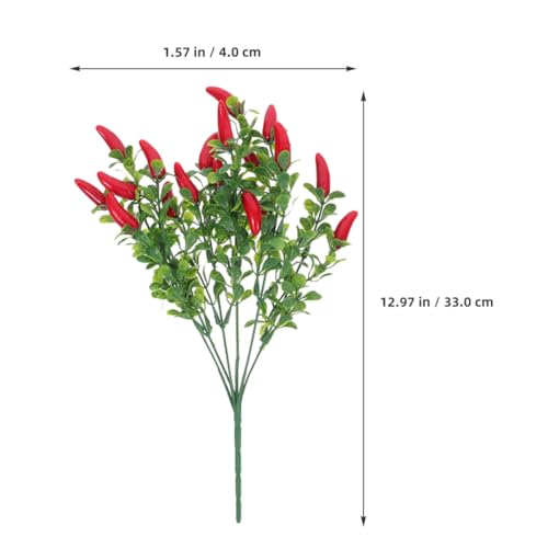 Piments artificiels réalistes en plastique x5 à poser en centre de table