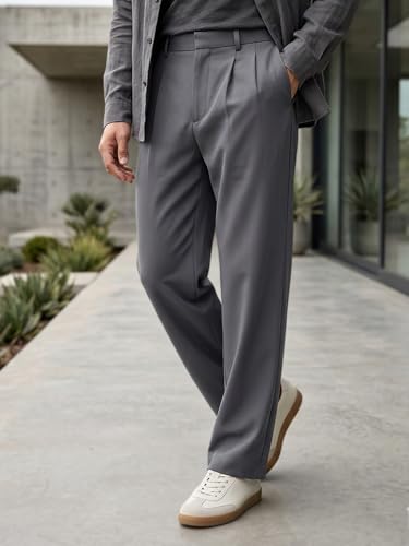 Image of Urbano Fashion Men's Loose Baggy Fit Solid Korean Pants Stretchable