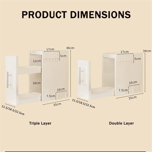Estante para especias, almacenamiento vertical deslizante para condimentos de cocina, organizador de cajones de metal resistente, negro, 11,5 x 35 x 46 cm