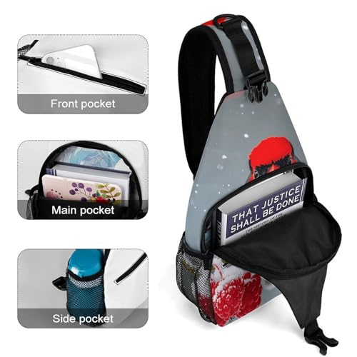 Sac poitrine Birds Snow Cranberries imprimé nature pour cyclisme
