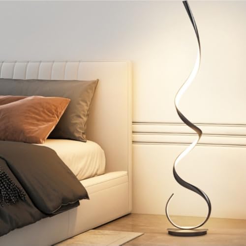 AOPIPI フロアランプ、LEDスタンドライト、無段階調色調光、北欧風、スタンド式、フロアスタンド、螺旋型、間接照明、リモコン付き、目に優しい設計、装飾性が高い、省エネ・高効率、高輝度、リビング、書斎、ワークスペース、読書コーナー、和室、玄関、寝室、居室