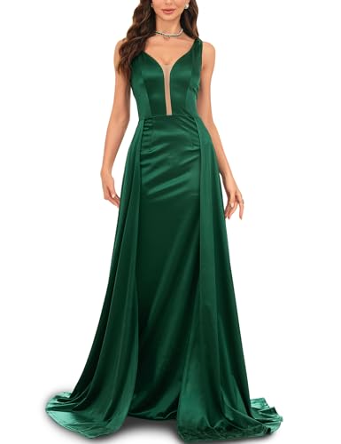 Image of Womens Gorgeous Mesh Insert V Neck Sleeveless Formal Evening Party Maxi Dress