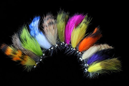 Tigofly 12 pcs Colors Weighted Head Zonker Streamers Salmon Trout Fly...
