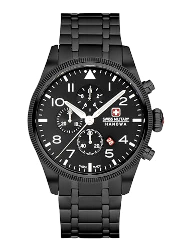 Preisvergleich Produktbild Swiss Military Hanowa Herren Analog Quarz Uhr mit Edelstahl Armband SMWGI0000431