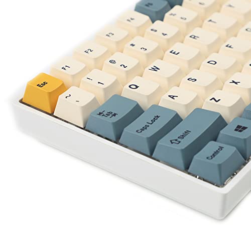 Image of YMDK 145 Apricot Yellow Dye-Sub Mac Keycaps Thick PBT Cherry Profile Key caps for TKL 61 64 68 75 87 96 104 108 GMMK MX Mechanical Keyboard
