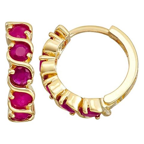 Tiara 10K Gold Ruby Earrings Cover