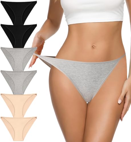 Image of Eiggam Women's Cotton Bikini Panties,High-Cut Full Coverage Stretch Cool Underwear for Women
