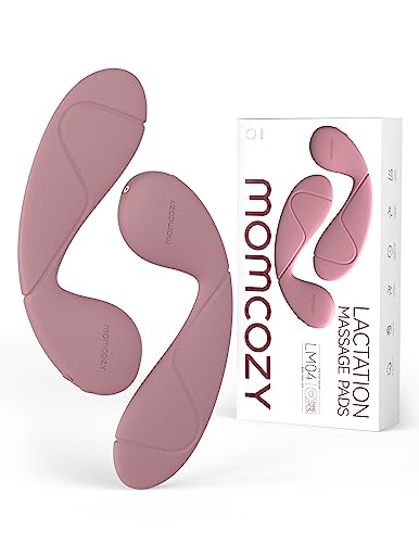 Image of Momcozy Hands-Free Lactation Massager, Enhanced Heat & Vibration Area for Improved Milk Flow, Soft Warming Breast Massager for Effortless Breastfeeding and Pumping, 2-Pack