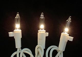 LB International 100 Clear Mini Replacement Christmas Lights with Clips for Yard Art Decorations