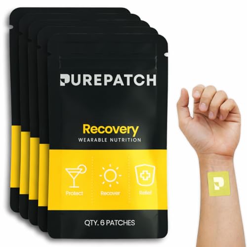 Image of Recovery Patch - Plant-Based Vegan Topical Patch - DHM - NAC - Glutathione - B-Complex - Non-Ingestible - Water-Resistant - Gentle on Skin - Gluten Free - Made in USA - 30 Patches