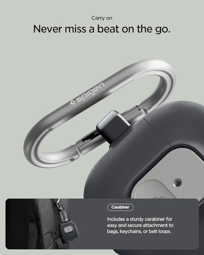 Image of Spigen for AirPods Pro 3 Case, Carabiner Included, Sleek Design, Light & Compact Cover, (Nano Pop) - Black Sesame