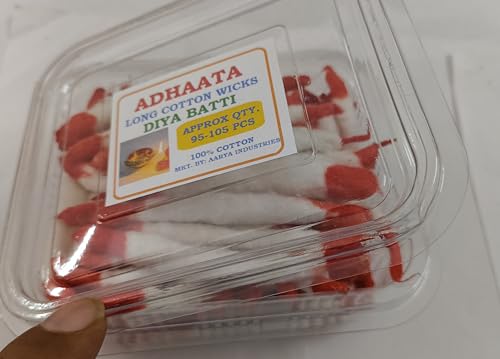 Mechas de algodón crudo hechas a mano para velas Diya largo pack 100 miniatura 4